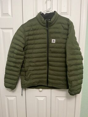 Carhartt Olive Quilted Down-Style Jacket XL